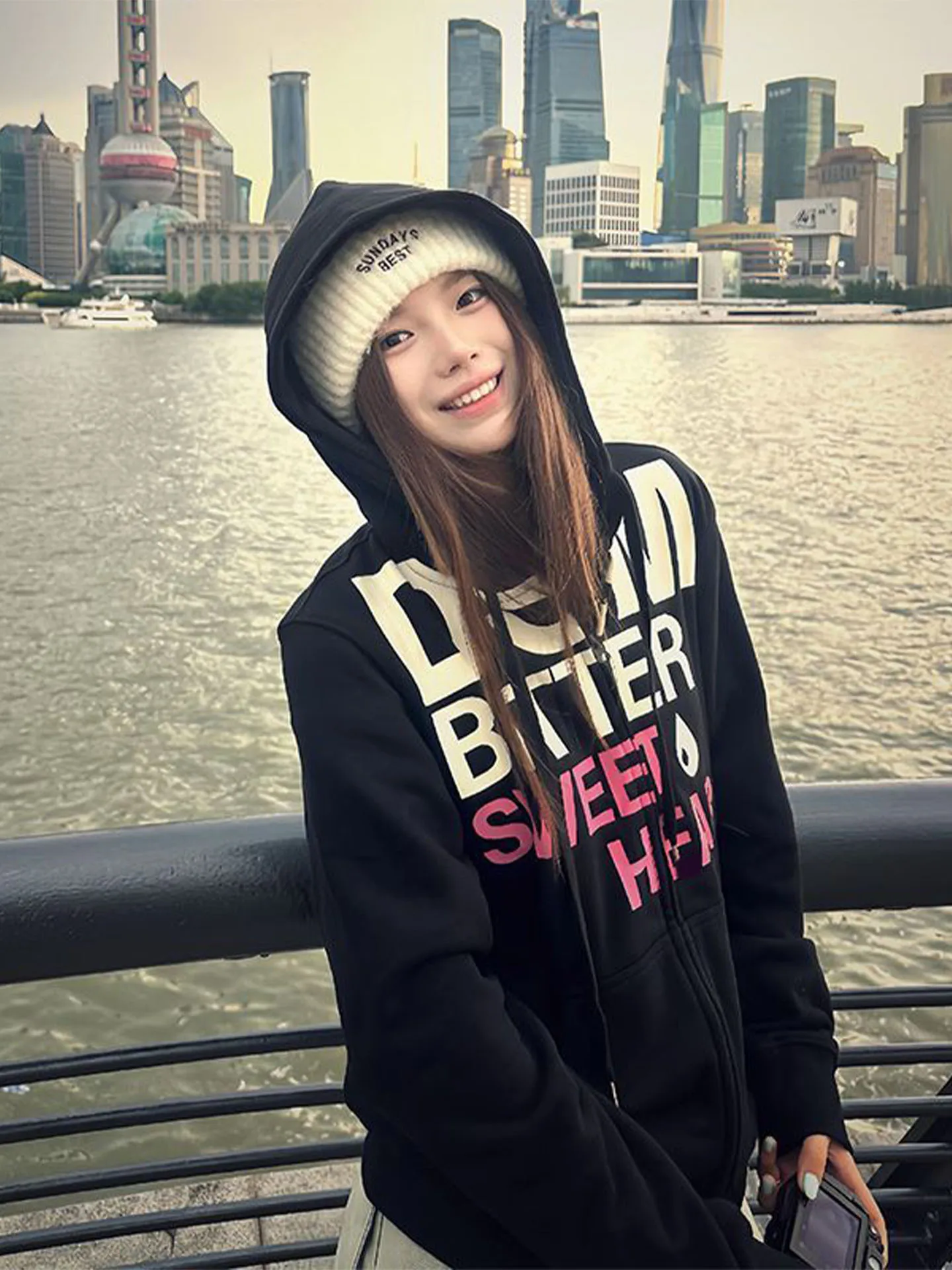 Fall Season Zipper Loose Letter Print Hoodie Women's Casual Faionable Street Sle Couple's Open Cardigan Long Sve