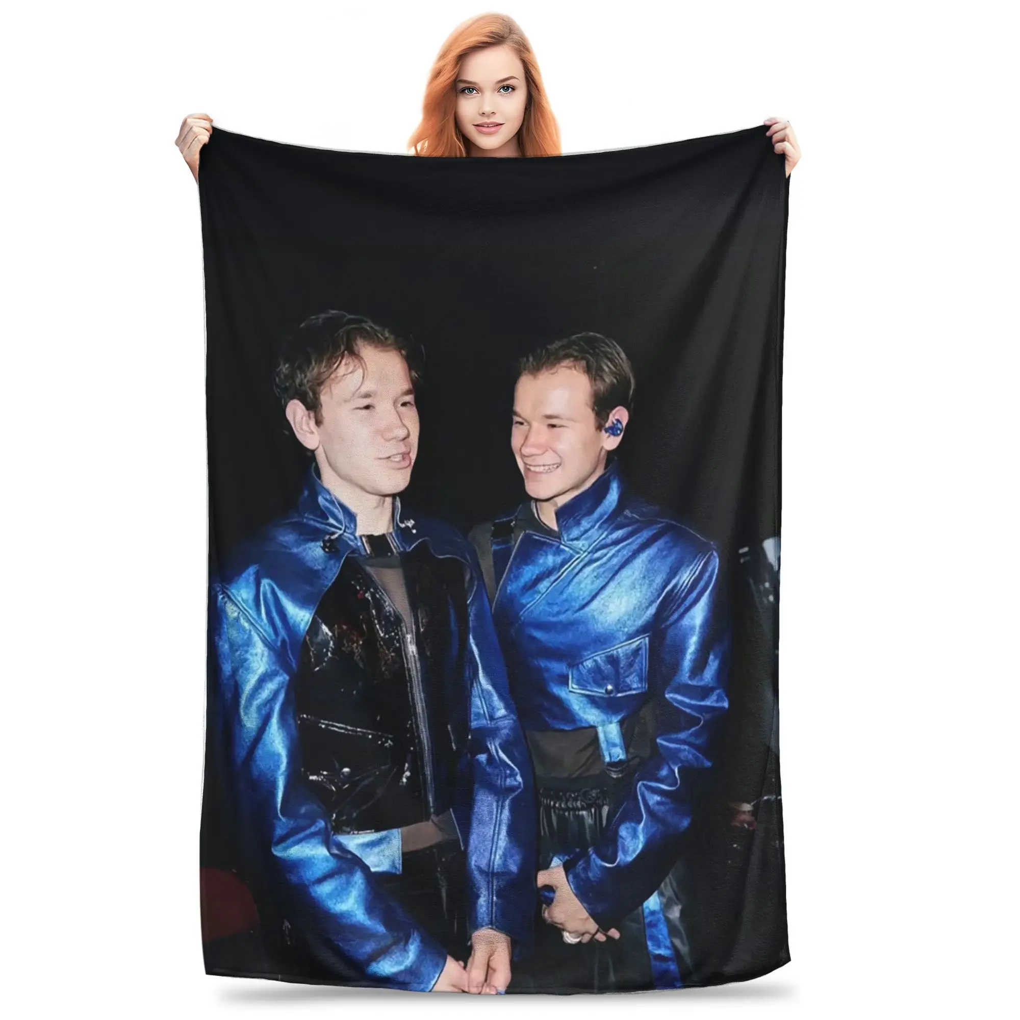 Flannel Throw Blanket Marcus And Martinus Unforgettable Eurovisions 2024 Sweden Blankets Soft Bedspread for Bed Living room Home