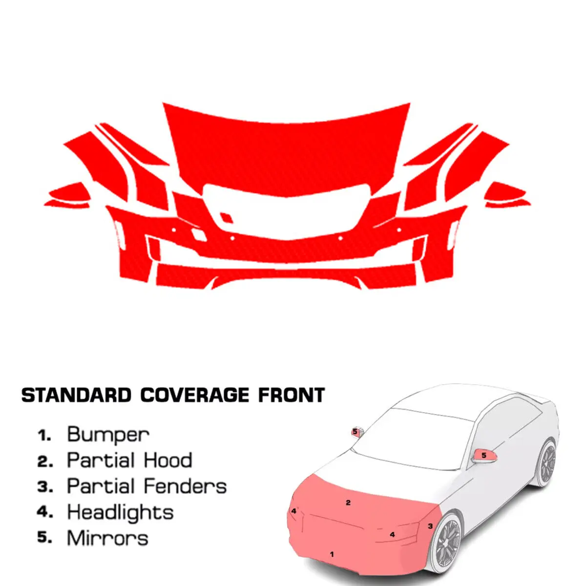 

For Cadillac ATS Coupe 2015-2019 PreCut Paint Protection Clear Bra PPF