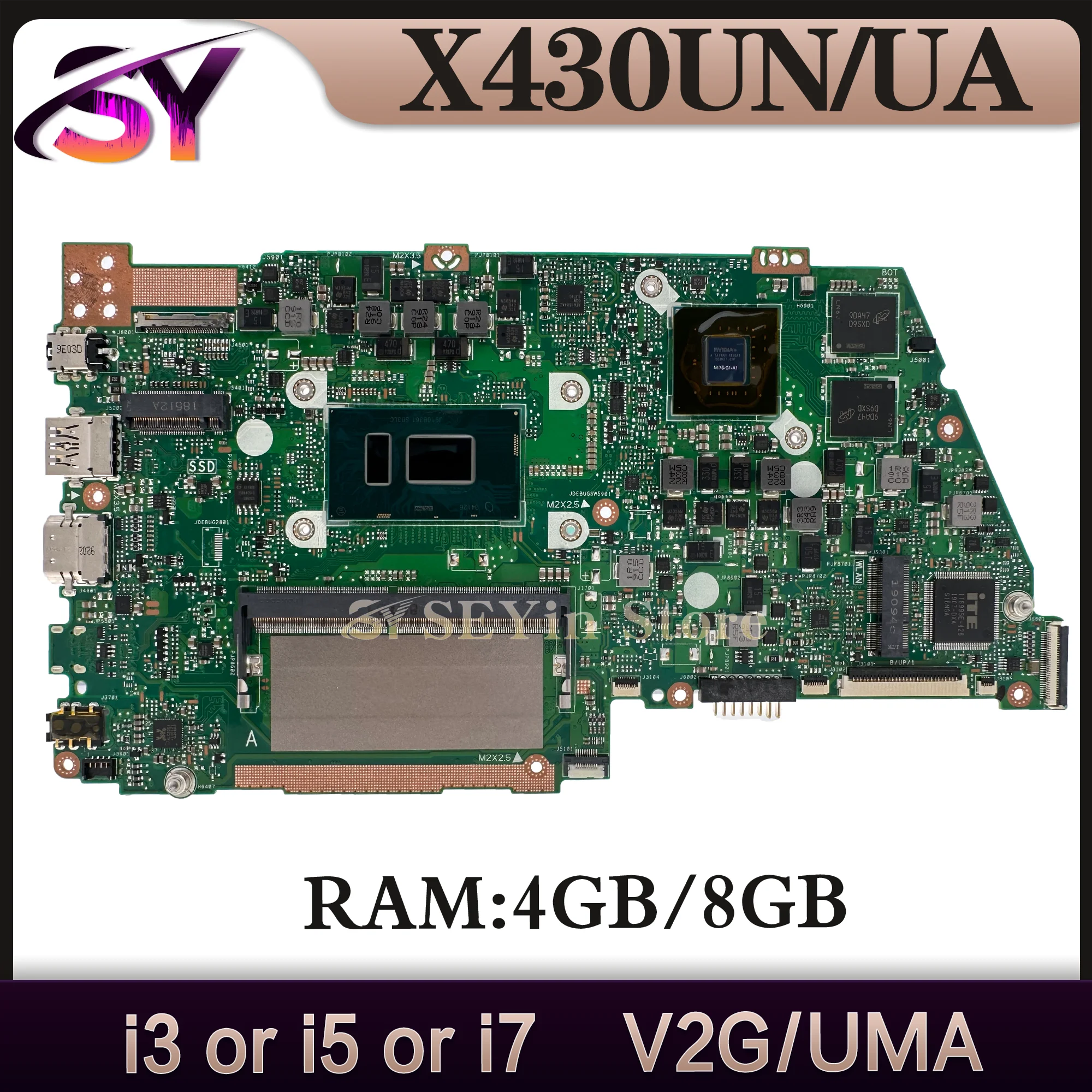 

X430UN Mainboard For ASUS S430UF V430UF K430UN S430UA R430UA K430UA R430UN R430UF X430UA Laptop Motherboard I3 I5 I7 4GB/8GB-RAM