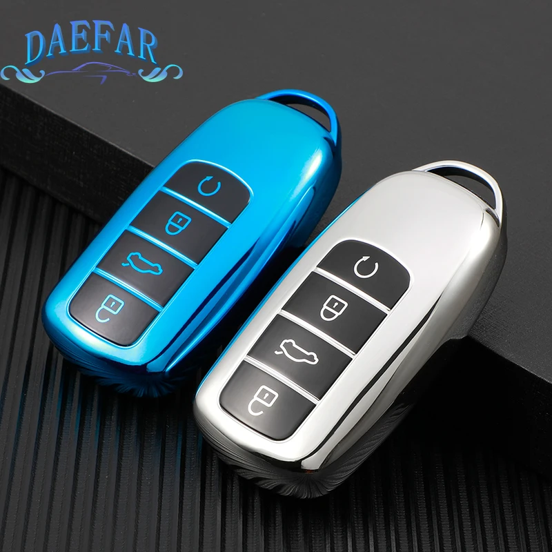 For Chery Tiggo 8 Pro TPU Key Case Car Key Cover For Chery Tiggo 7 Pro 8 PLUS Arrizo 5 4 Button Key Holder Keychain