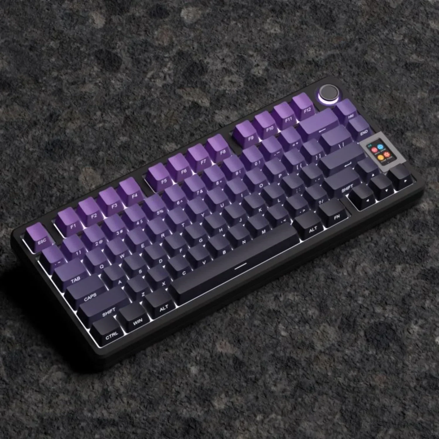 

Translucent Keycaps 130 Keys Gradient Purple Side Engraving for 60/64/84/98/108 Gaming Mechanical Keyboard MX Switch