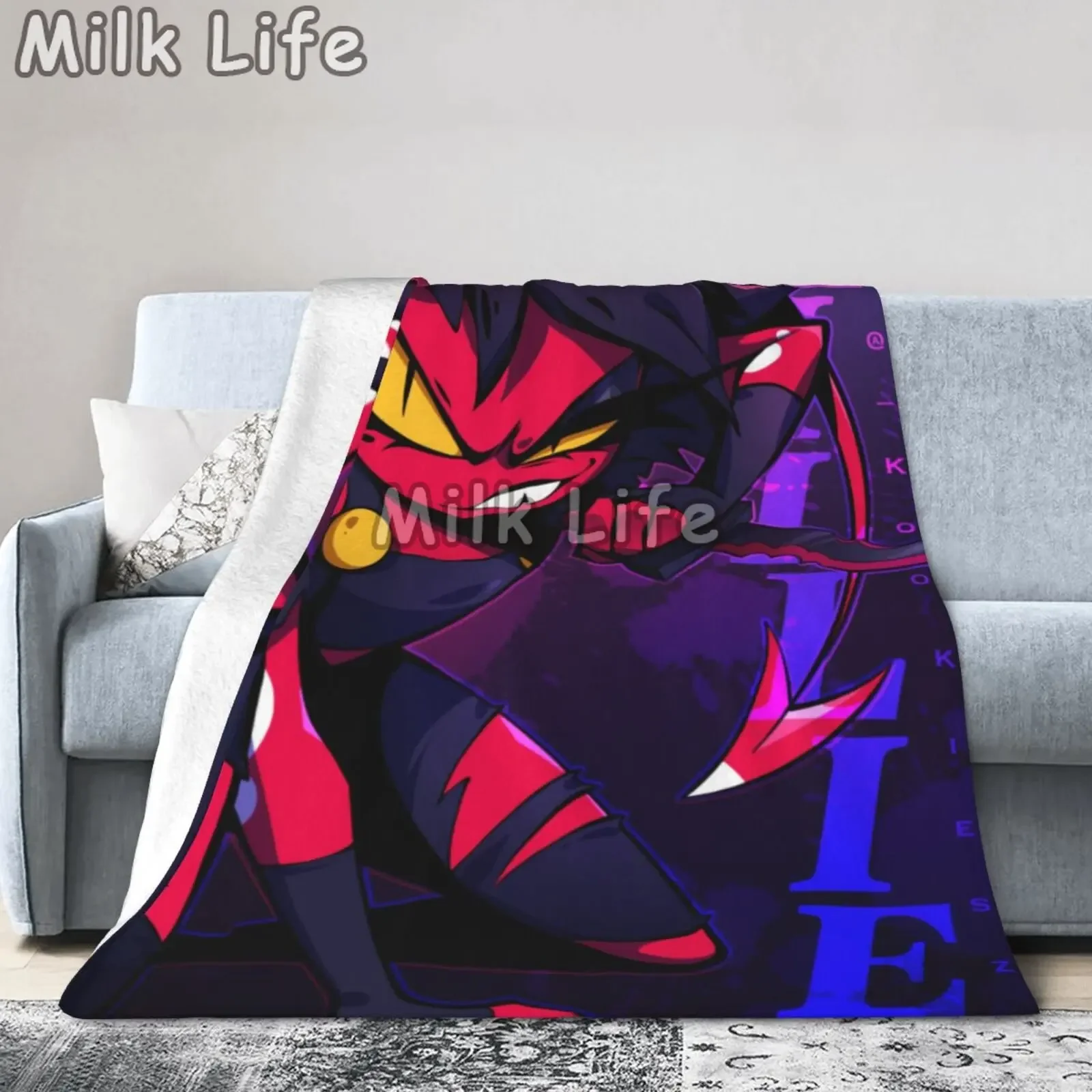 Cartoon Helluva Boss Millie Blanket Flannel Anime Breathable Super Warm Throw Blankets for Bedding Travel Bedding Throws