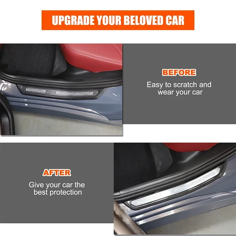Soft Carbon Fiber For BMW 5 Series G60 2024+ Car Door Sill Strip Sticker Car Interior Protection Car Accessories