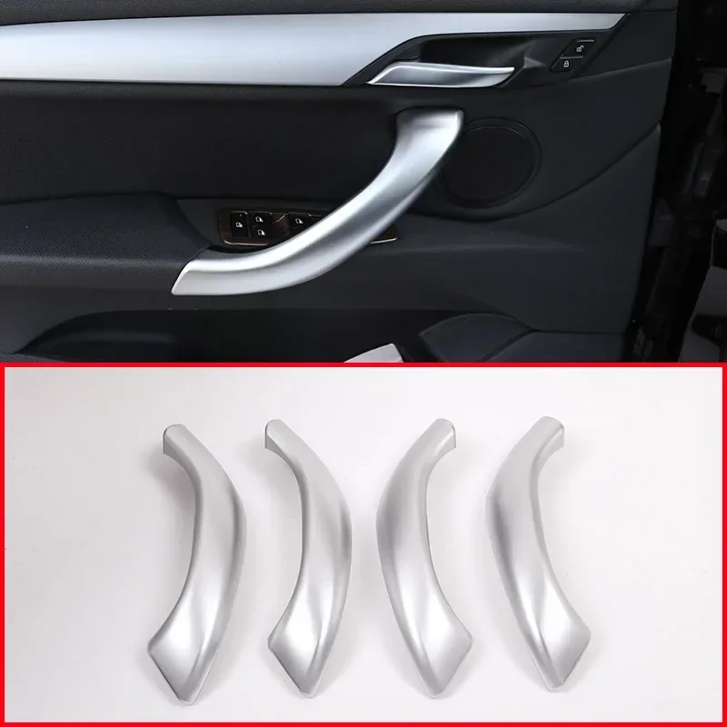 

For BMW X2 F47 2018 4pcs Car ABS Matte Silver Car Inner Door Handle Trim Car Accessories For BMW X1 F48 2016-2018