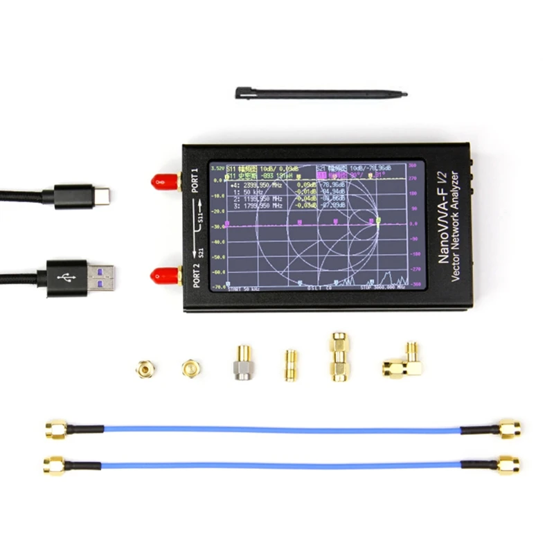 1Set 50K-3G Vector Network Analyzer Nanovna-V2 F HF VHF UHF 4.3 Inch Antenna Analyzer