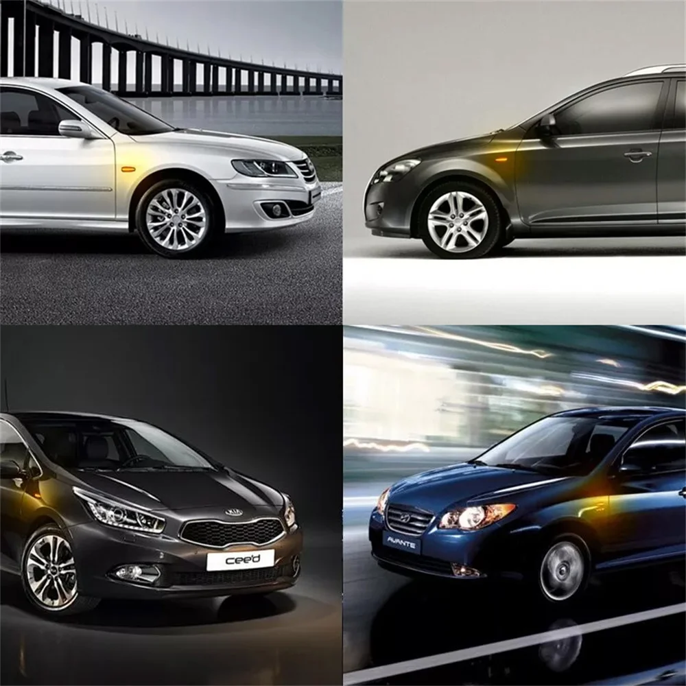 Sequential Amber LED Front Side Marker Indicator Lights For Kia Cee'D Rondo Carens II For Hyundai I30 Avante Turn Signal Lights view 6