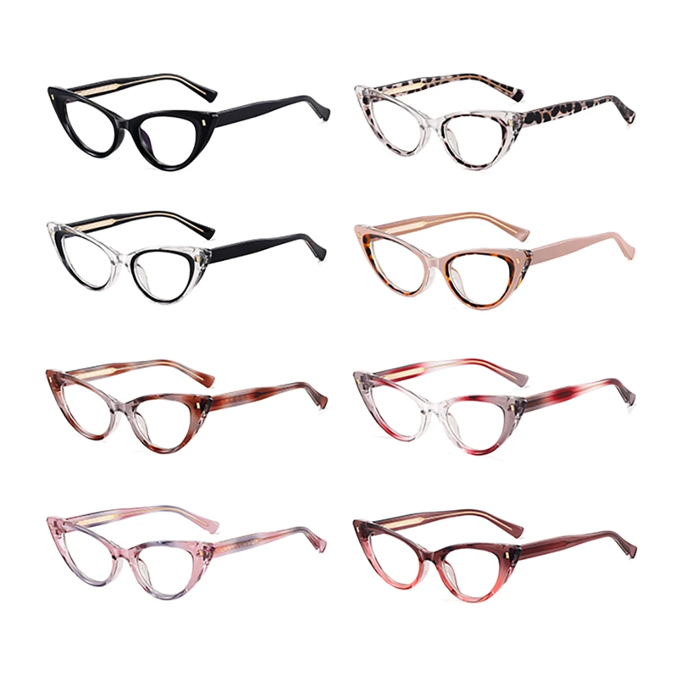 Kachawoo cat eye glasses blue light filter female black leopard tr90 acetate fashion glasses frame for women European style