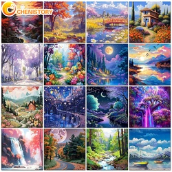 CHENISTORY DIY Painting By Numbers Natural Landscape Complete Kits Oil Paint By Numbers On Canvas Home Decor Digital Painting