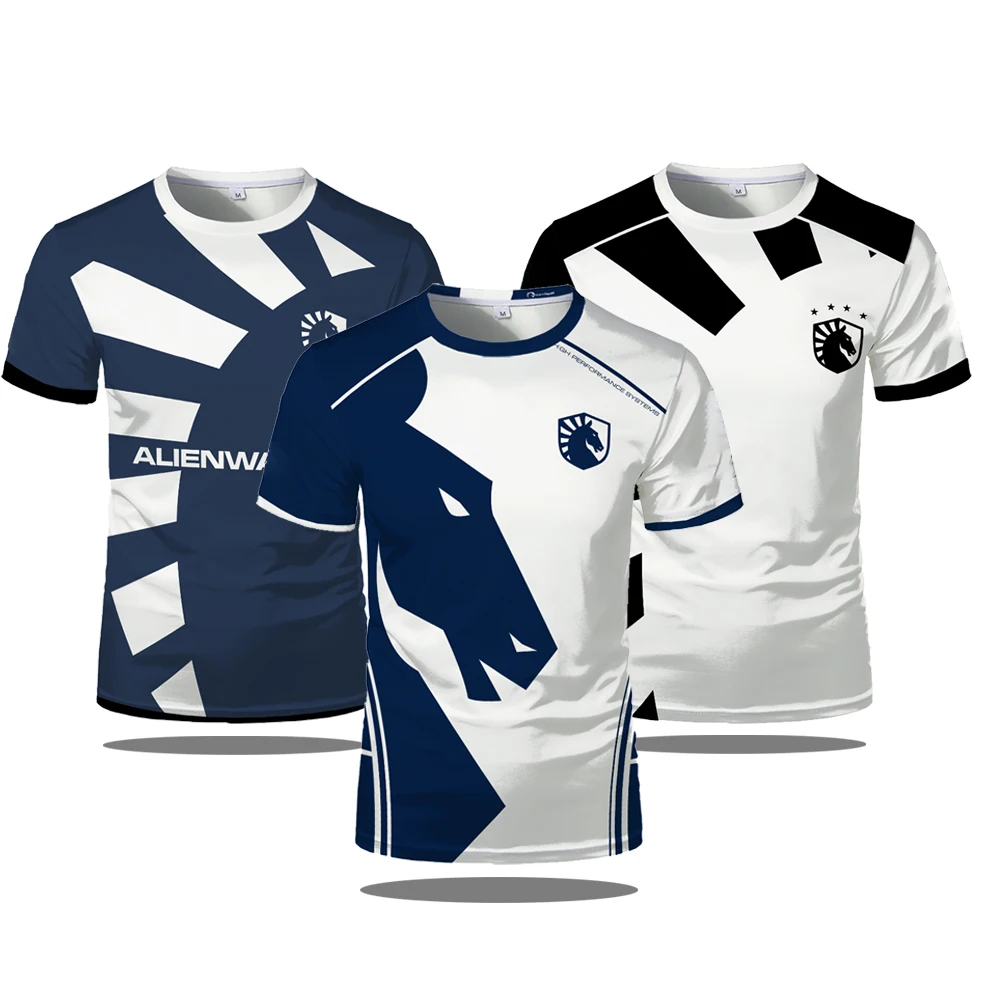 2024 New Team Liquid Esports Uniform T-shirt Csgo Lol Dota2 Games Contest T Shirt Casual Breathable Sports Jersey Boys Tops Tees