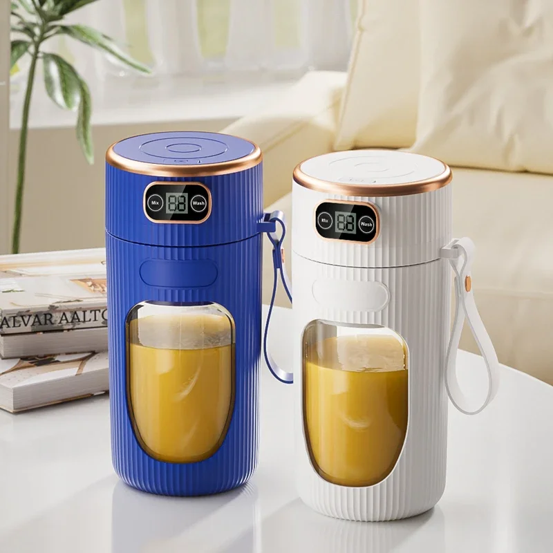 전기 Juicer 10 블레이드 휴대용 블렌더 LED 디지털 디스플레이 작은 주스 컵 충전식 무선 가정용 밀크 쉐이크 주스
