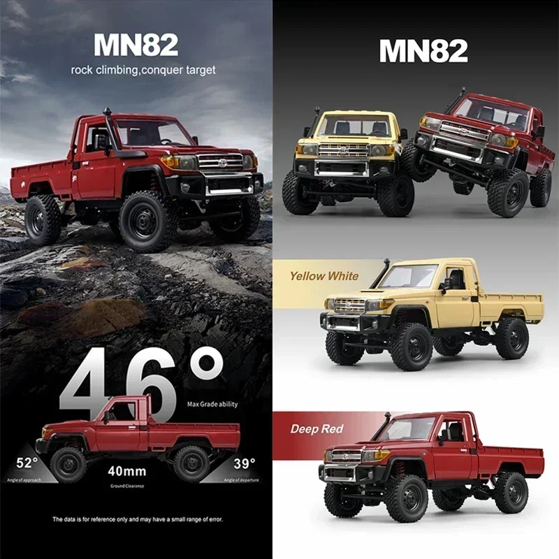 

Mn82S Rc Cars 1:12 Mn Model Retro Full-scale 2.4G 4WD 280 Motor RC Car Off-Road Pickup Truck Model Car for Boys Adult Gifts