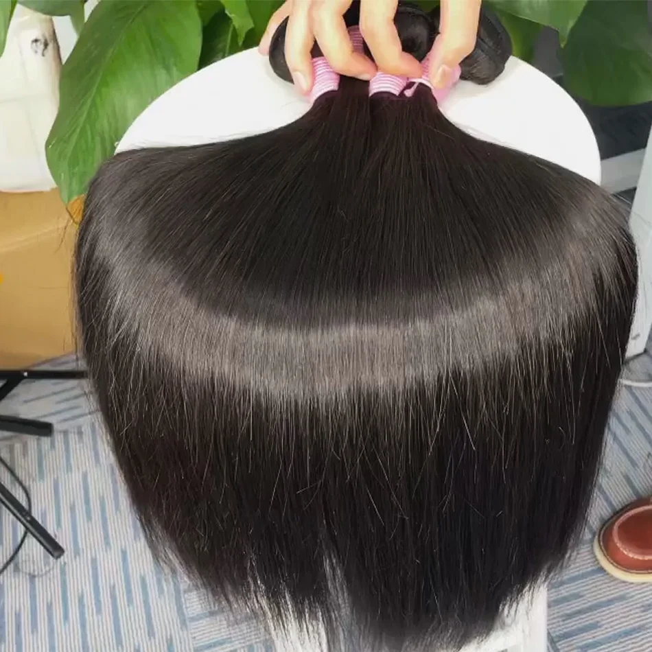 

Straight Human Hair Bundles 40 Inch Natural Color 1 3 5 Bundles Deal Malaysian Straight Hair Weave Extensions No Tangle