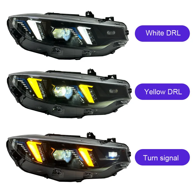 For F32 LED Headlights Dual Color DRL Sequential Turn Signal for 4 Series 2013-2020 Plug and Play