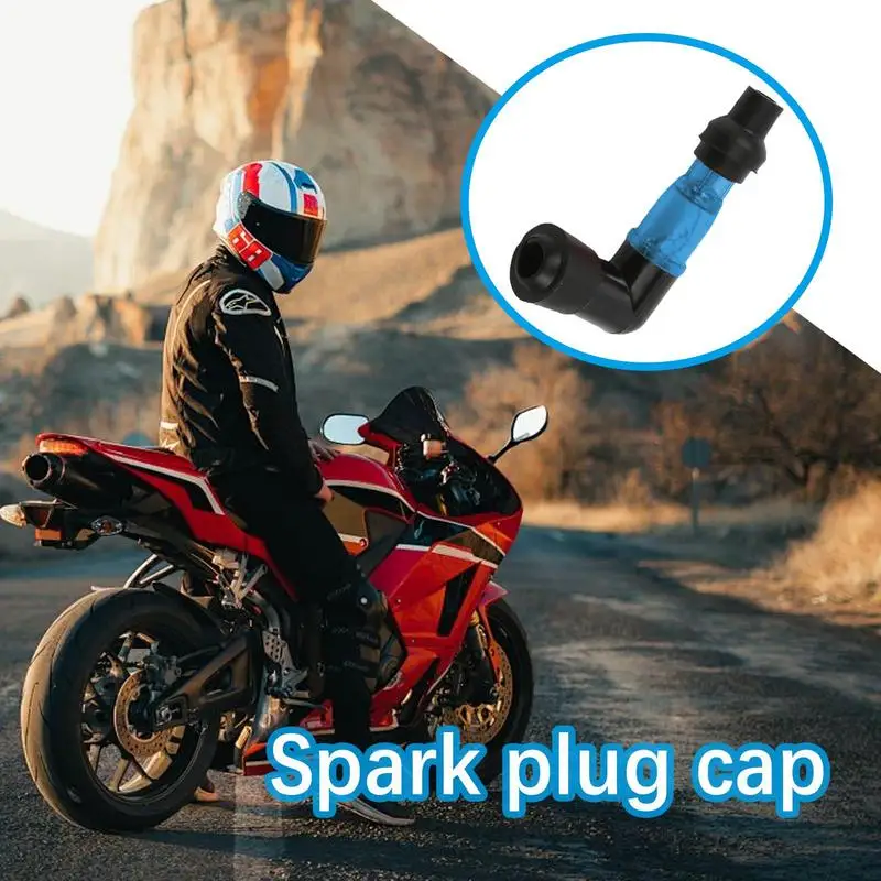 Right Angle Flashing Spark Plug Cap Flash Spark Plug Resistor For Motocross Motorcycle Spark Plug Boot Cap Motorcycle Supplies