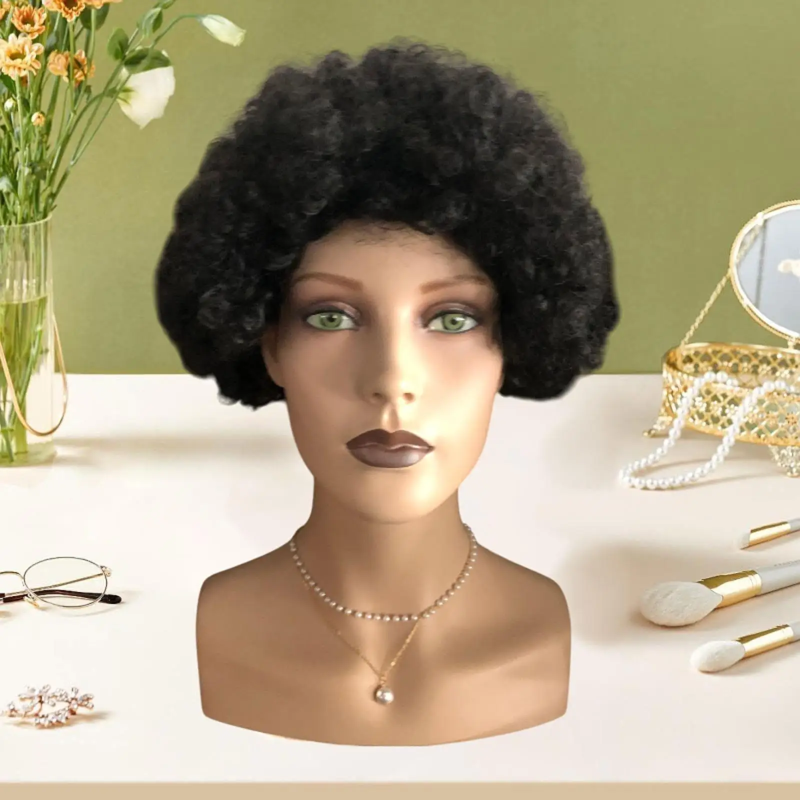 

Female Head Rack Female Bald Mannequin Head for Hair Styling Scarf Cap