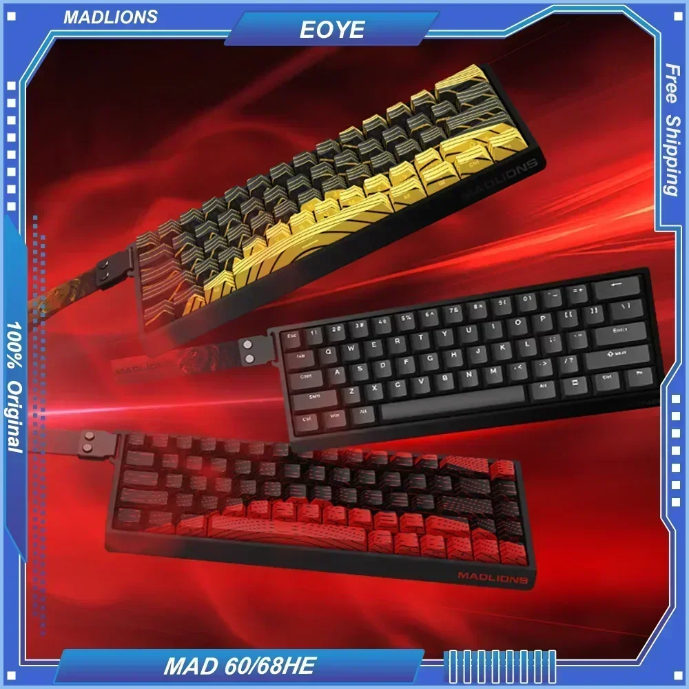 MADLIONS MAD 60/68HE Gaming Magnetic Switch Keyboard Wired Hot Swap 61/68 Key Web Drive Custom 8K Return RT Adjustable Keystroke