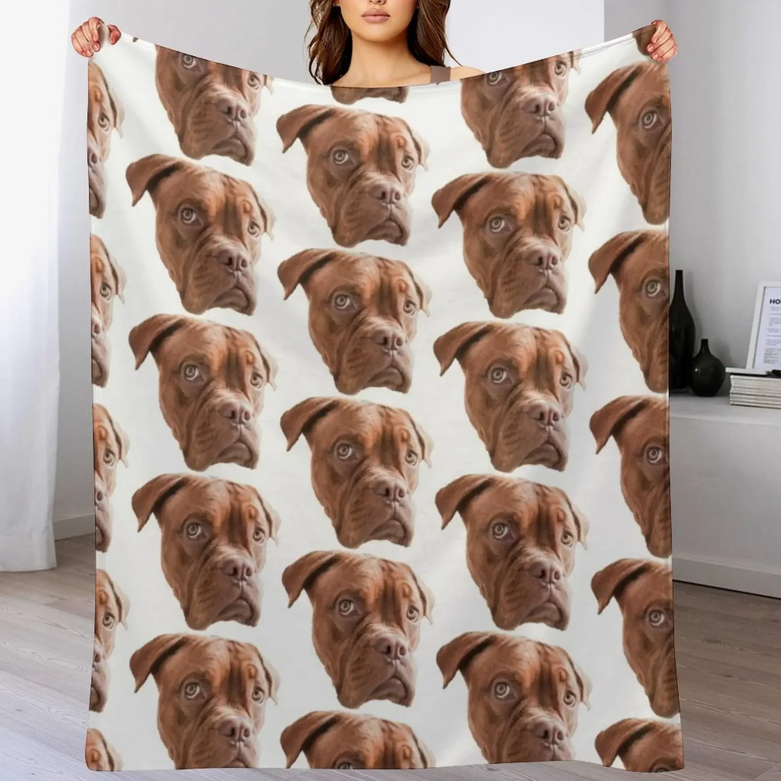 New Melancholic Dogue de Bordeaux Throw Blanket Personalized Gift Furry Blankets