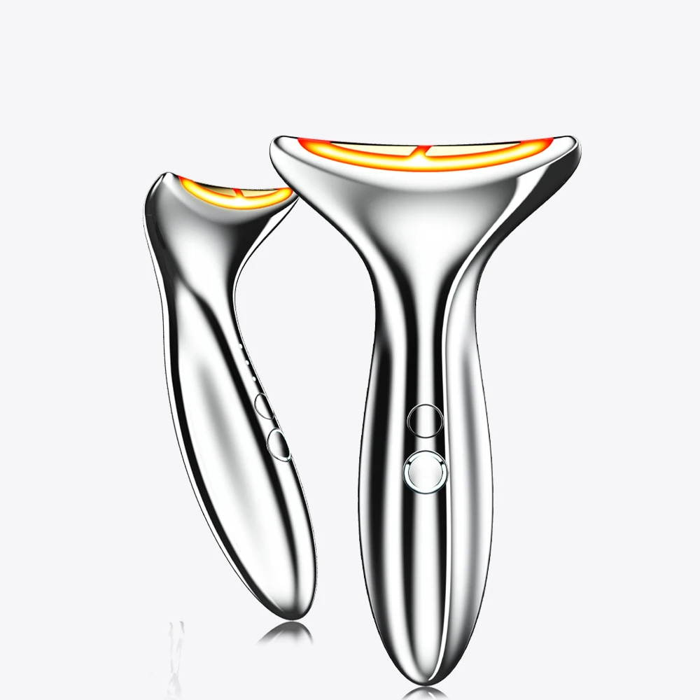 

Custom Logo Face Neck Lifting Beauty Device Anti-aging EMS Heat Vibration Tighten Reduce Double Chin Anti-wrinkle Massager