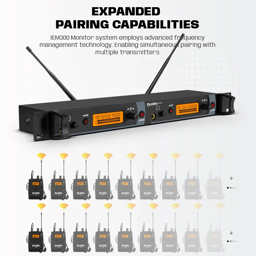 プロフェッショナルワイヤレスインイヤーモニタリングシステム,すべての金属uhf,モノシングルチャンネル,スタジオレシーバー6個,バンドdgsg用