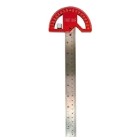 Red Protractor Angle Finder Aluminum Angle Ruler-Protractor For Woodworking, Angle Measuring Tool With 0-180 Degrees