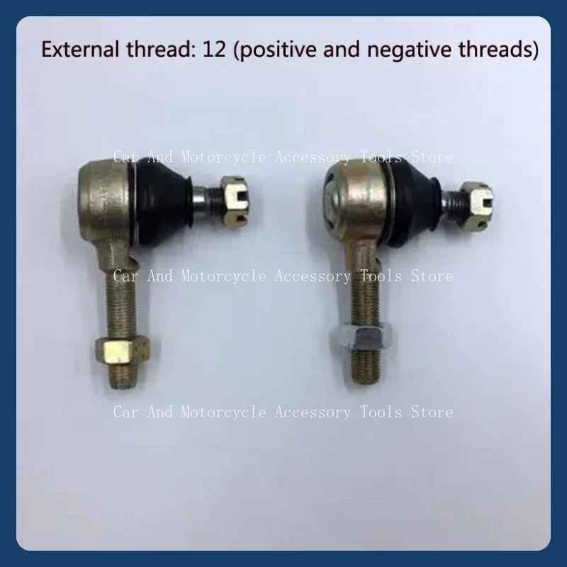

2-Piece Hand Threaded M12/M14 Bolt Tie Rod End Ball Head for 150cc 250cc 4-Cylinder Off-Road Bike ATV Kart Dune Off-Road Bike
