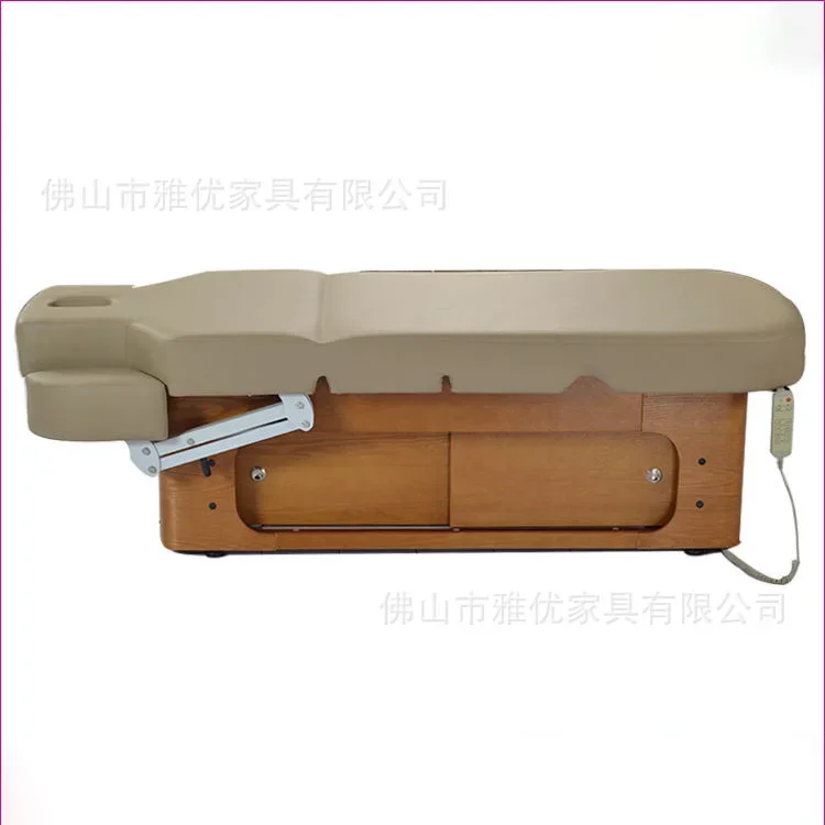 Electric beauty bed beauty salon special high-end club massage bed solid wood treatment bed manufacturer