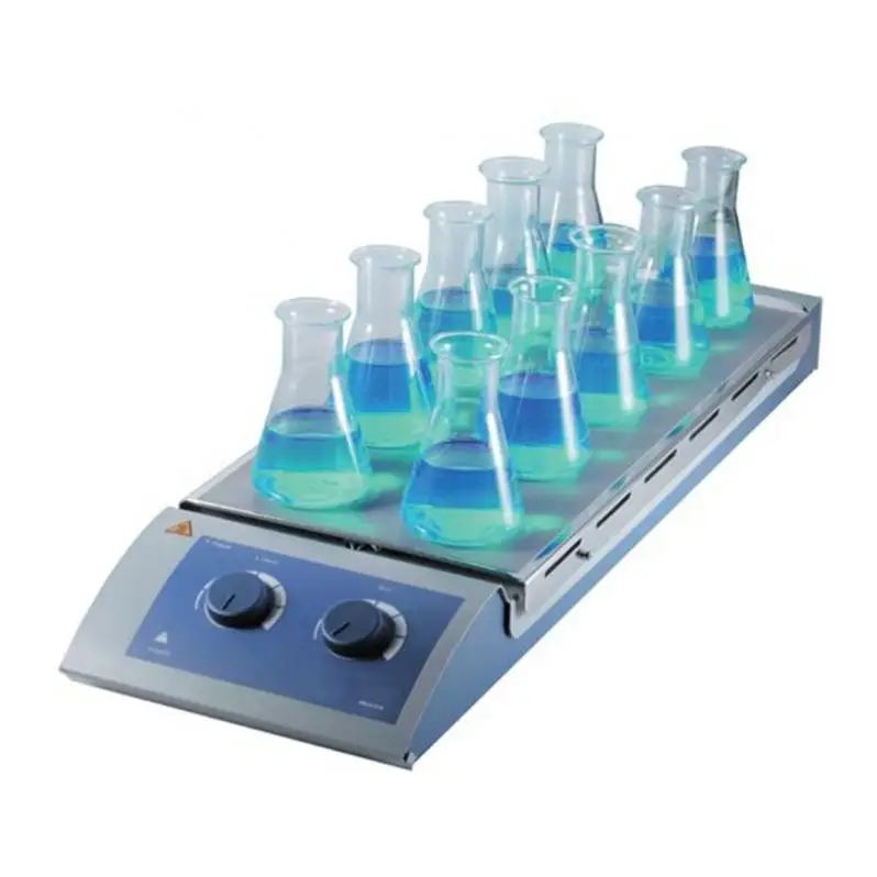 10-Channels Classic Magnetic Hotplate Stirrer Brushless DC Motor Stainless Steel Ceramic Coating Temperature Range -120