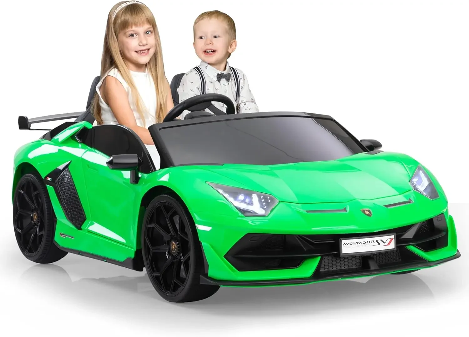 Ride on Car 24V Electric Lamborghini for Kids High Speed 13km/h Drift Sports Car with PU Leather Seats w/Adjustable Saf