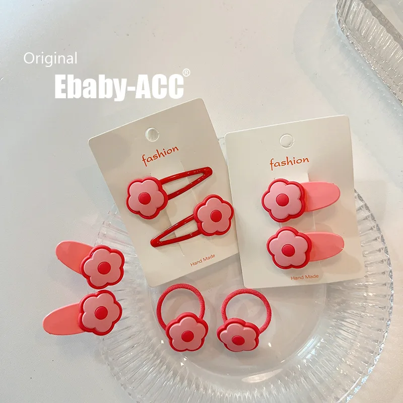 Hair Clips Hair Ties Rose Red Little Flower BB Barrettes Non Slip Gentle Grip for Girls Kids Side Bangs Daily Party Travel