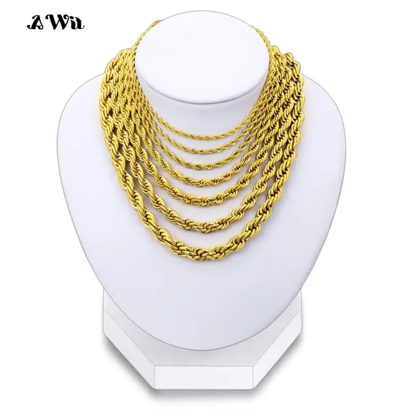 AWit Hot Selling Hip-Hop Stainless Steel Rope Chain Fashion Men And Women images - 6