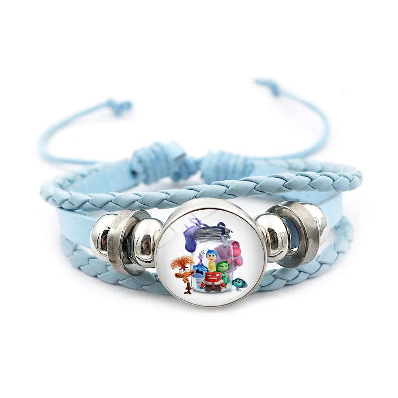 

Hot Selling Disney Inside Out Blue Bracelet Accessories Creative Peripheral Gift for Women Woven Leather Hand Accessories