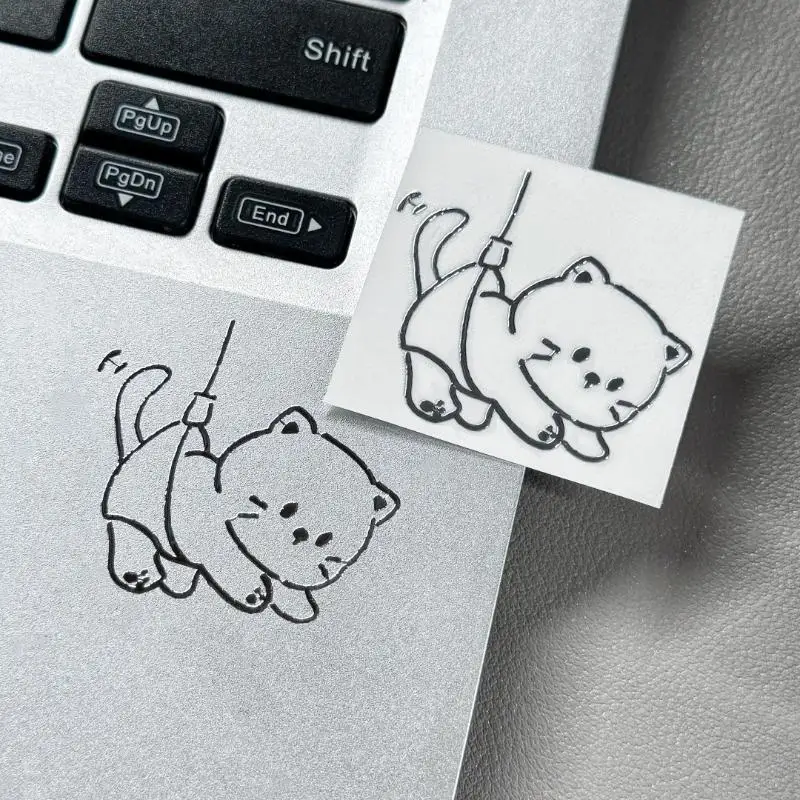 。With Girl And Cat Cartoon Characters Waterproof 3D Metal Stickers For Phone Case Laptop DIY Decoration Creative Aesthetic Style