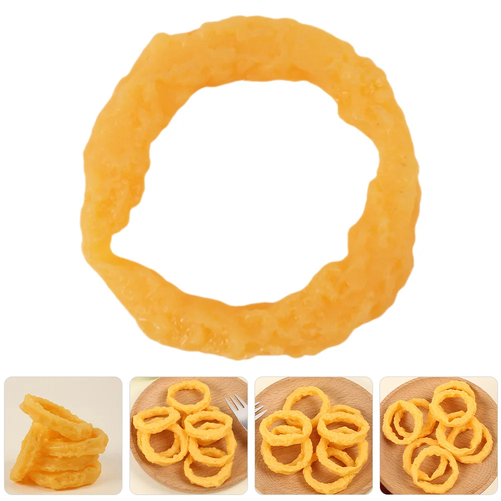 

12 Pcs Simulated Fried Squid Rings Simulation Fake Food Toys Decorate Artificial Model Pvc Faux