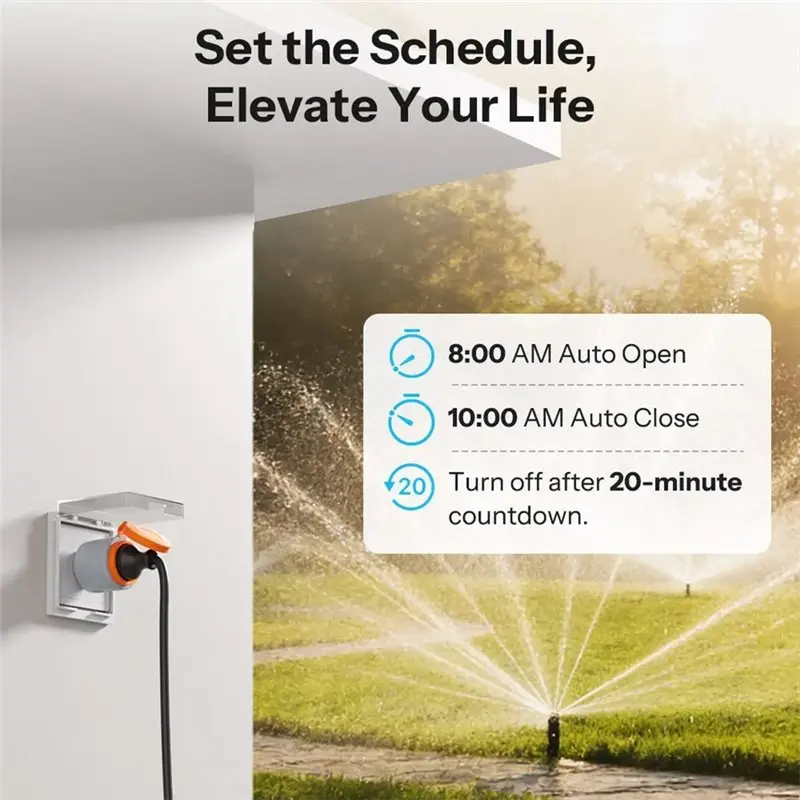 Reliable-S61STPF-PM-O Wifi Smart Plug Outdoor Matter Power Detection Overload Protection Plug For Garden And Patio Use EU EU PLU