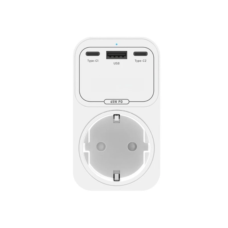 

WiFi gallium nitride fast charging socket 65W multi-port PD fast charging mobile phone remote control European standard socket