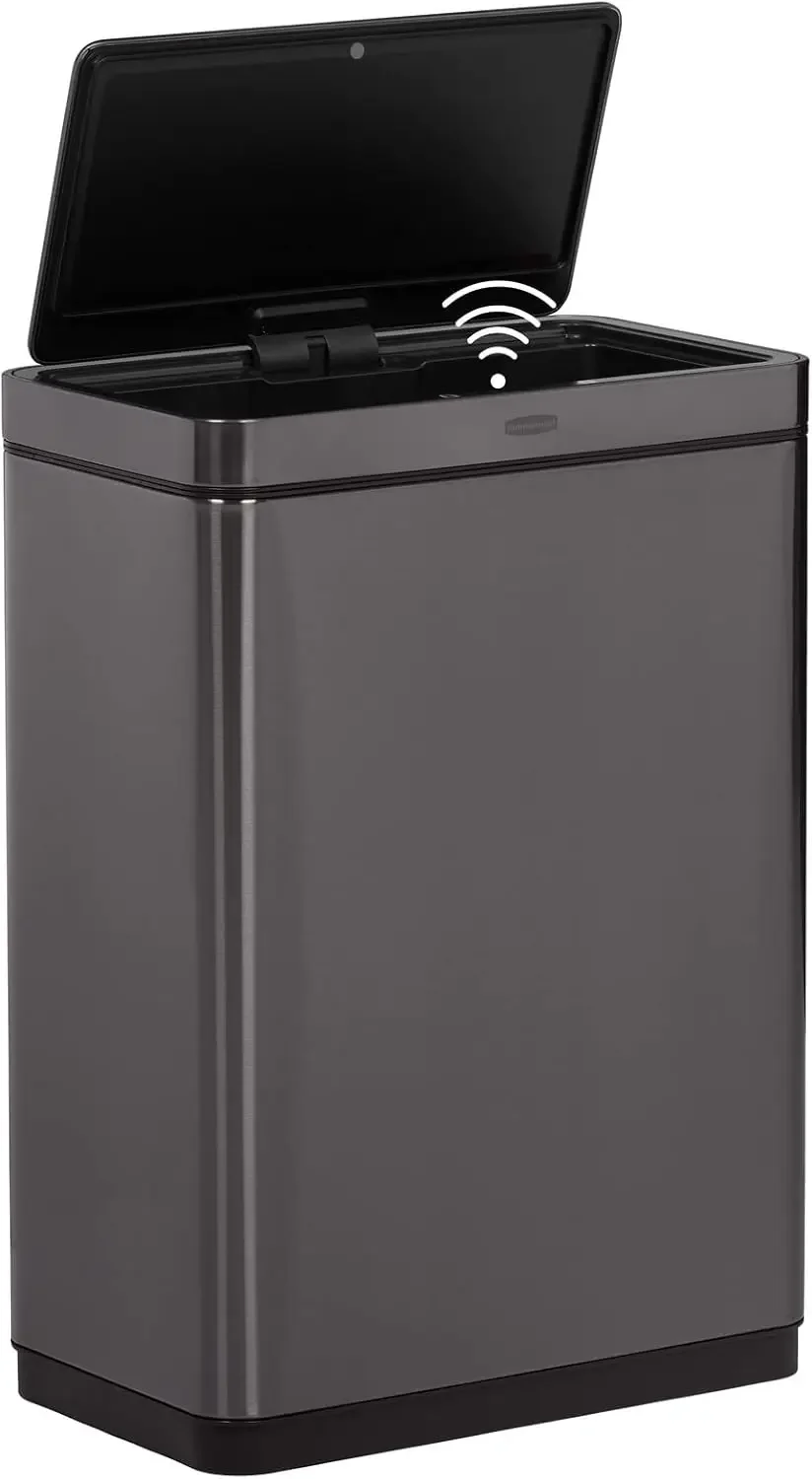 Elite Stainless Steel Sensor Trash Can for Home and Kitchen, Batteries Included, 12.4 Gallon, Charcoal