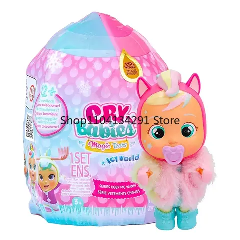 Cry Babies Magic Tears Icy World Series Keep Me Warm Mystery Pack Surprise Collectible Mini Crying Doll Girls Play House Toys
