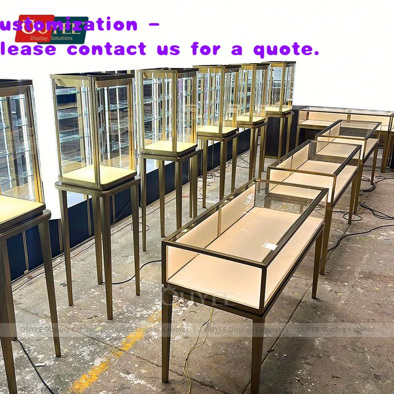

Дизайн ювелирного магазина на заказ: Элитный стенд для демонстрации ювелирных изделий, прилавок из нержавеющей стали и стекла, островной сейф для украшений