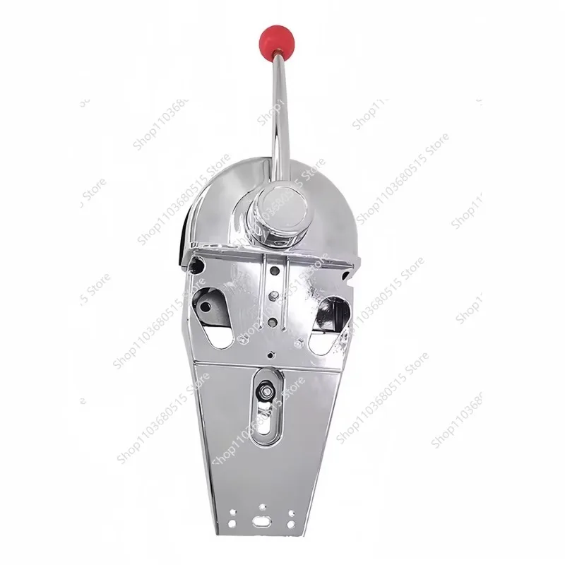 YK9 S Silver Chrome Boat Single Lever Engine Control Box Top Mount Marine Outboard High Quality