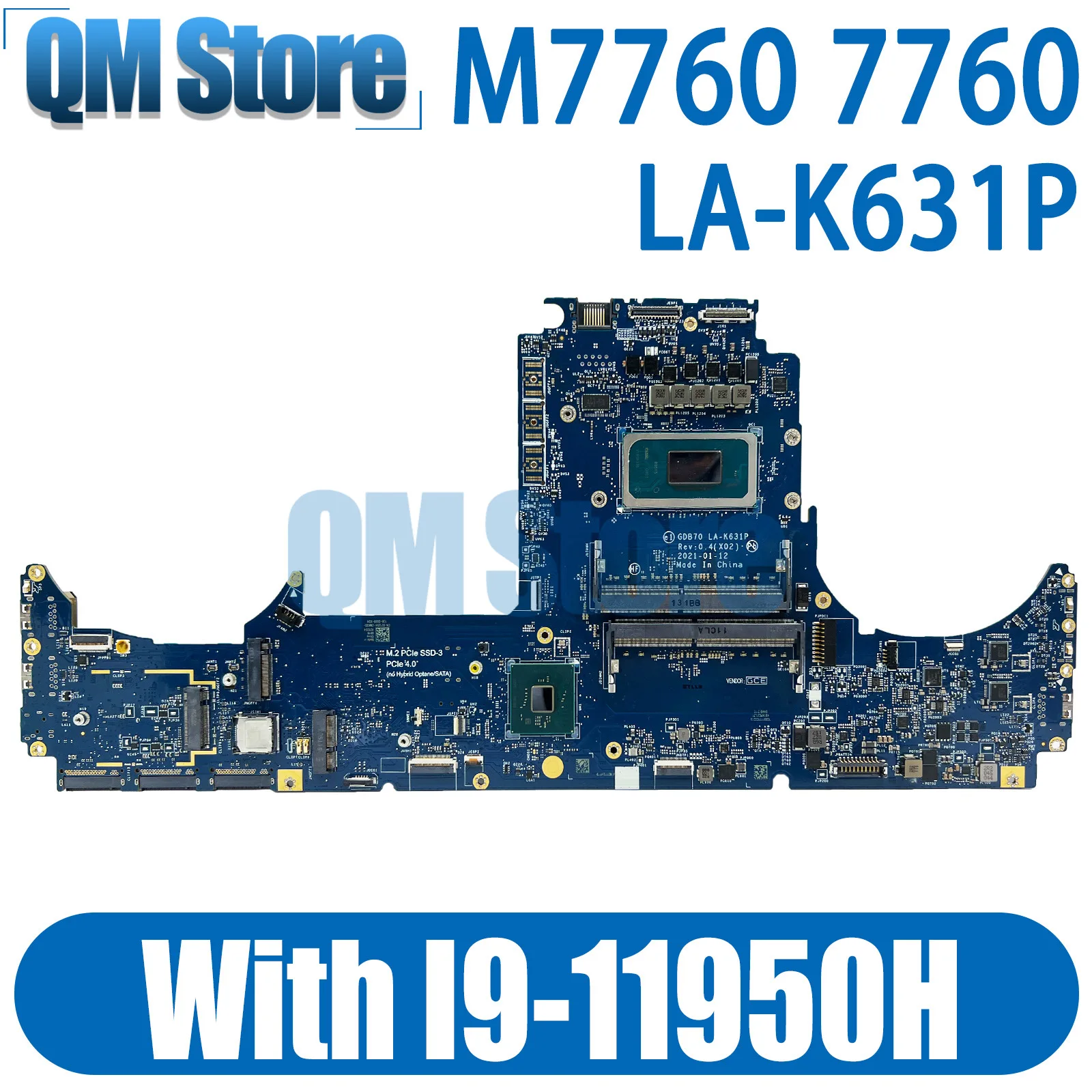 

QM LA-K631P with I9-11950H CPU For Dell Precision 7760 M7760 Laptop Motherboard CN-0G24C4 G24C4 Mainboard Fully Tested 100% work