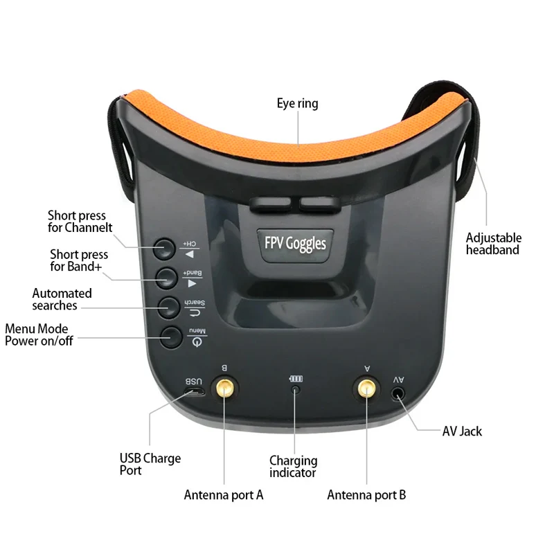 VR009 FPV نظارات الفيديو 3 بوصة 480*320 شاشة LCD المدمج في 5.8 جيجا هرتز 40CH هوائيات مزدوجة المدمج في البطارية لطائرات بدون طيار RC كوادكوبتر