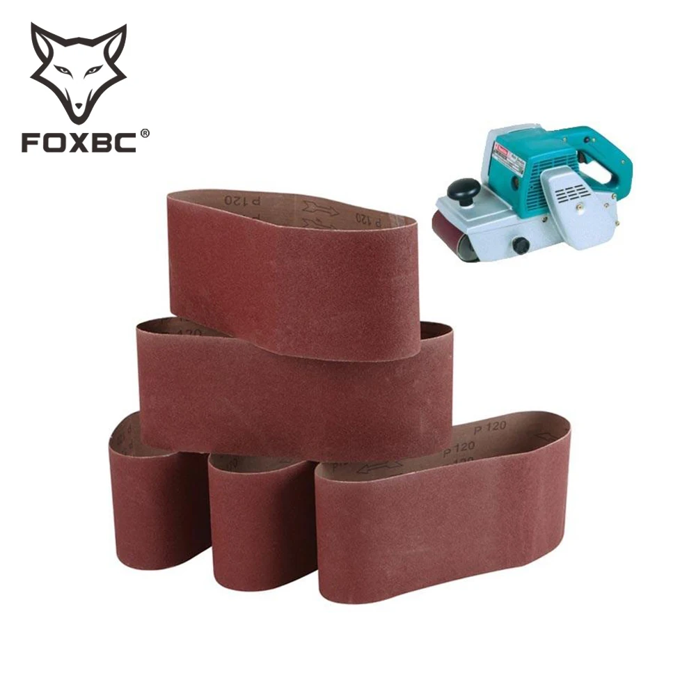 FOXBC 5pcs Sanding Belts 100x610mm 4