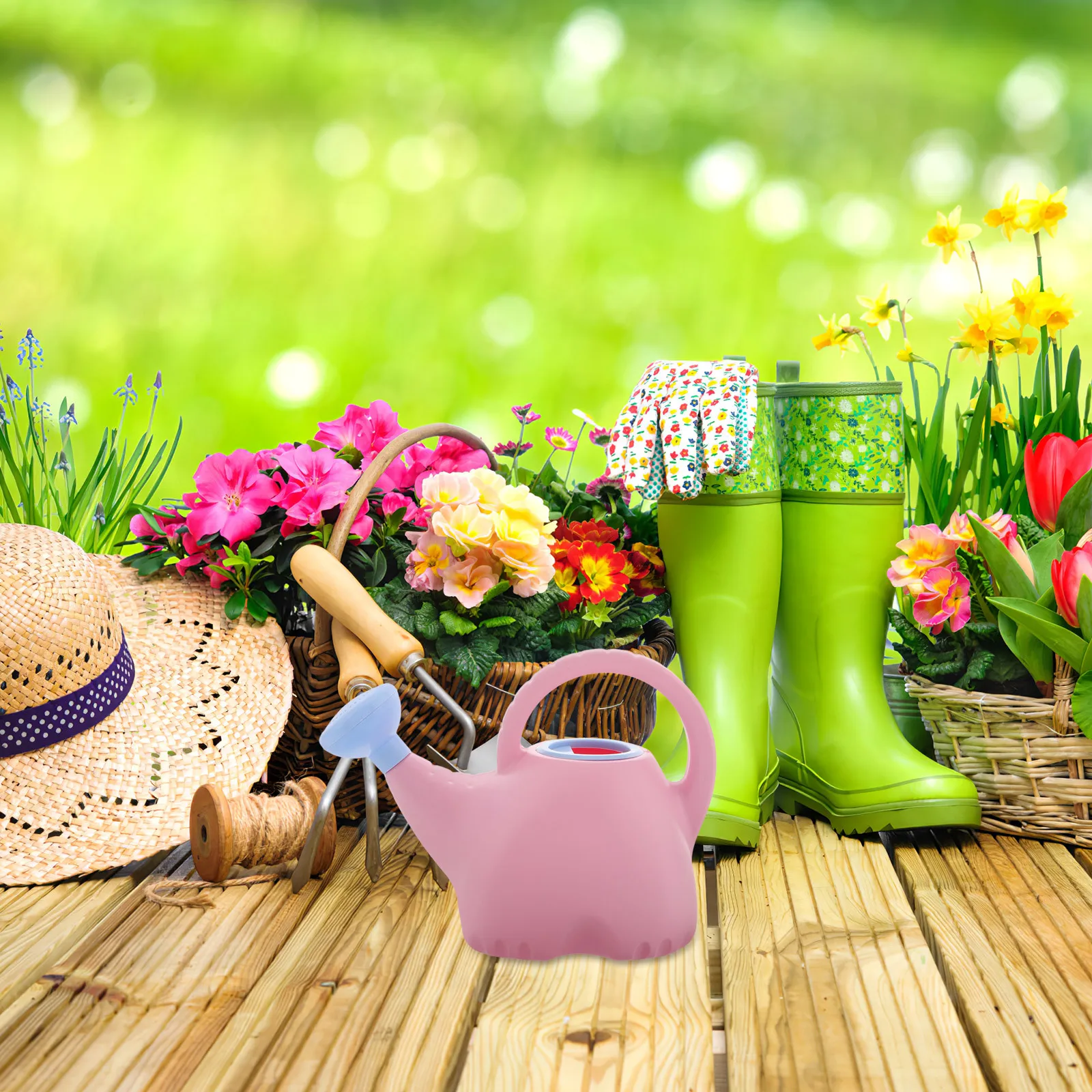 

1pc 1.5L Kids Elephant Watering Can Lightweight Plastic Children Garden Tool Cute Sprinkler For Small Gardens Indoor Balcony Use