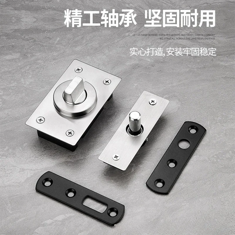 yesHOT 1Set Heavy Duty Door Pivot Hinges 360° Rotary Invisible Door Hinges Background Wall Hidden Furniture Hinges Loading 70KG/