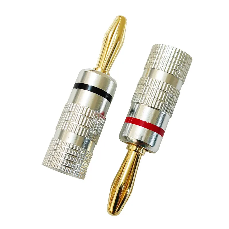 

Musical Sound 2Pieces 18-12AWG - 24K Gold Plated 4mm Audio Speaker Connector for Speaker Wire Speaker Audio Plugs