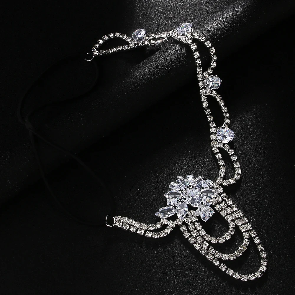 Stonefans Vintage Crystal Gatsby Headband 1920s Wedding Hair Jewelry Carnival Flapper Headdress 2024 Flower Head Chain for Women view 5