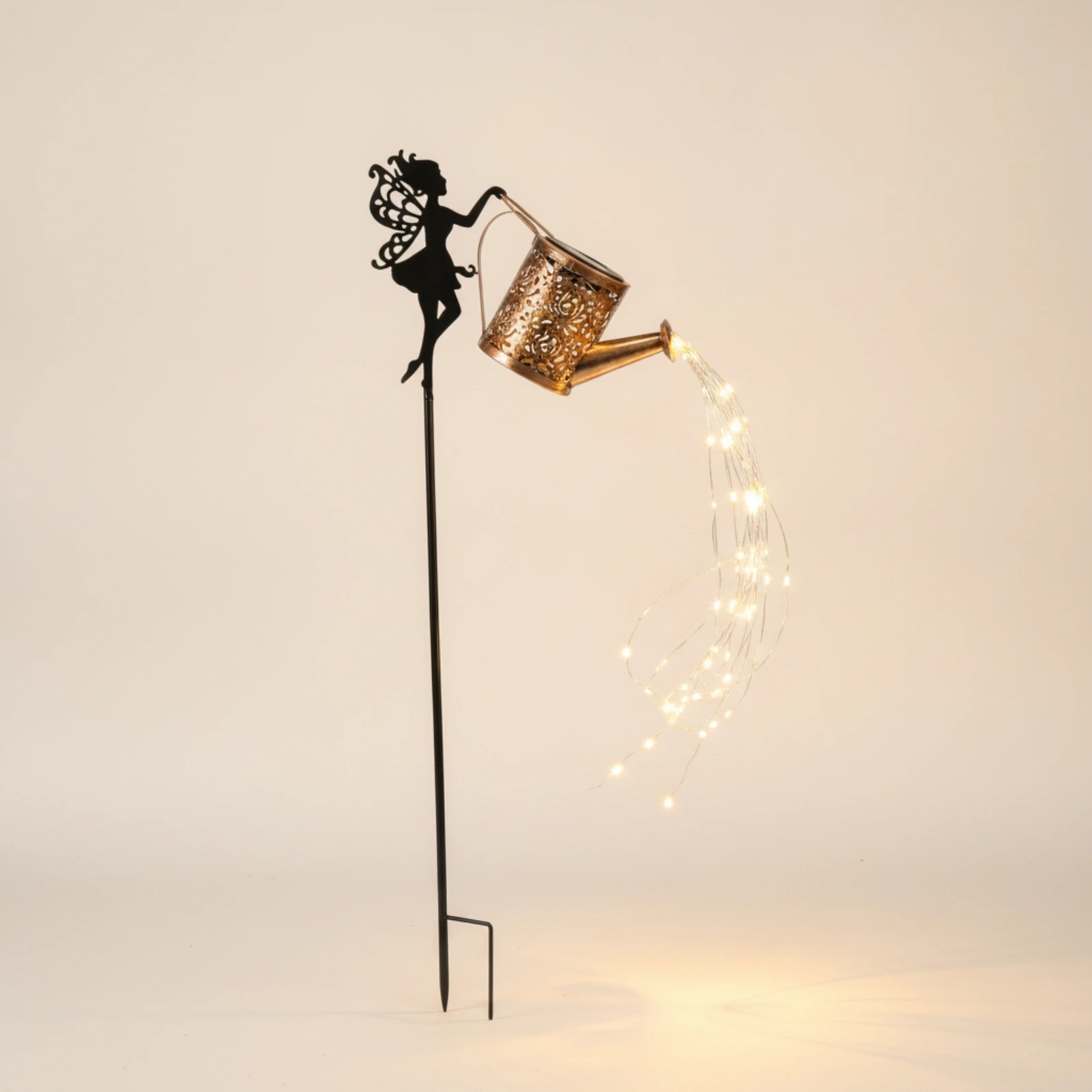 Watering Can Light with Stake Cascading Solar Watering Can Light Solar Angel Garden Stake Flowing Decorative for Gardeners