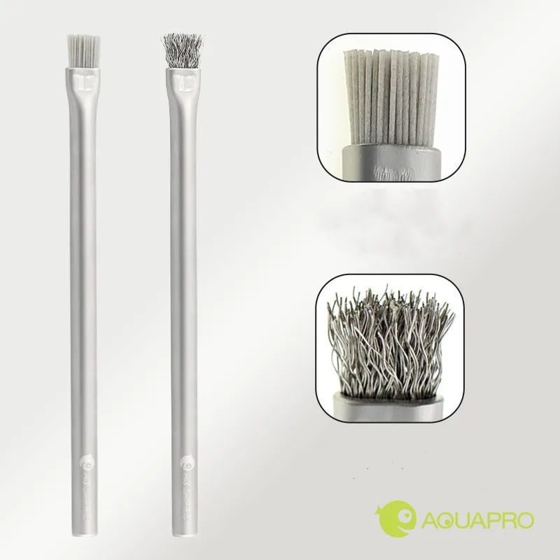 Aquapro Algae Brush Cleaning Tools Aquarium Accessories and Fish Tank Clean Brush Remover Stainless Steel Salt Fresh Water Plant