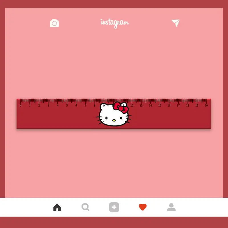 

Hello Kitty Ruler Anime Peripheral Scale Table Cartoon Ruler Stationery Student Cute Practical Simplicity Delicate Y2k